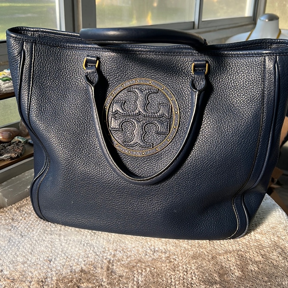 TORY BURCH Leather XL size Royal blue tote
